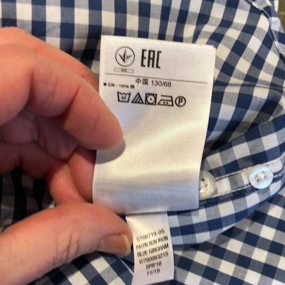 GAP Kids Blue and white checkered gingham shirt size medium